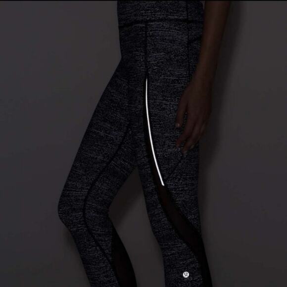 Lululemon Pace Perfect 7/8 Tight Pants Sz 6 Black White Sculpt High Rise Legging - Picture 11 of 14